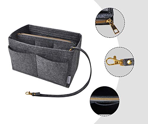 Vercord Felt Organizer Insert For Purse Handbag Tote Bag In Bag Inside Shaper Divider Neo Dark Grey Small - color: A Dark Grey, size: Small