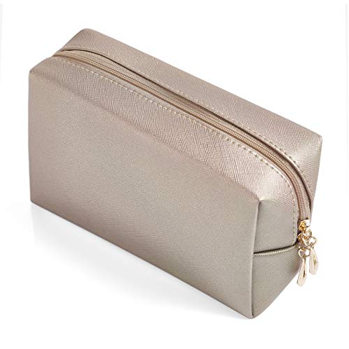 Sohynca PU Leather Cosmetic Bag for Women Minimalism Makeup Bag for Daily Use Portable Storage Purse Small Neat Cosmetic Pouch Water-resistant Toiletry Bag for Travel (Coffee) - color: Coffee