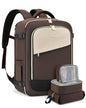LOVEVOOK Travel Backpack for Women, 40L Carry On Backpack Flight Approved, Large Personal Item Bag Fits 17 inch Laptop, TSA Approved Luggage with 3 Packing Cubes,Waterproof Weekender Gym Essentials - color: Apricot-coffee, size: 40L