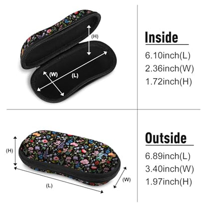 FINTIE Sunglasses Case, Hard EVA Shell Shockproof Sport Glasses Case with Metal Carabiner Travel Zipper Eyeglasses Holder - color: Z-black Floral