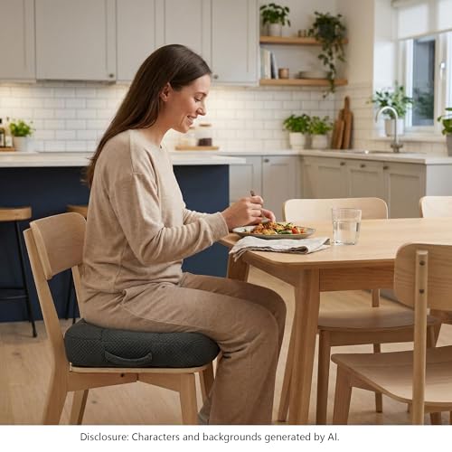 WSGJHB Large Seat Cushion, Extra Thick Booster Seat Cushions for Office Chairs Long Sitting Office Workers, Car Drivers, Relieves Back Pain, Breathable, Anti-Slip, 20x20x6 inchs, Gray - color: Gray Large