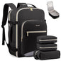 LOVEVOOK 40L Travel Backpack Flight Approved Carry on Backpack,3 Packing Cubes,Waterproof Personal Item Travel Bag,TSA Carry on Luggage Suitcase Travel Essentials,Gifts for Women & Men,fits 17" Laptop - color: Black-grey, size: Large-40L-4Pcs