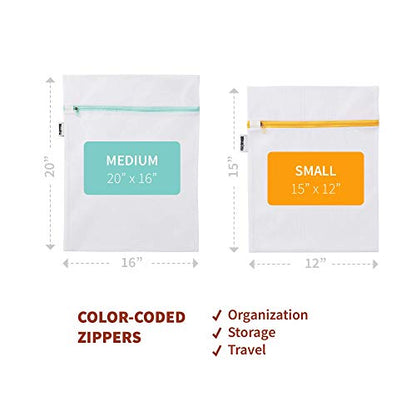 Mamlyn Mesh Laundry Bag for Delicates, Wash Bags for Underwear and Lingerie, Makeup Organizer Bag (1 Medium, 1 Small) - size: 1 Medium, 1 Small