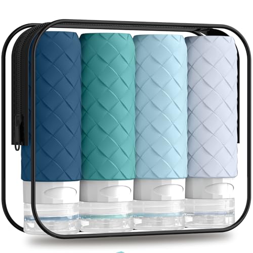 Travel Bottles for Toiletries, TSA Approved Silicone Travel Size Containers for Toiletries, BPA Free Leak Proof Refillable Essentials Accessories, Shampoo and Conditioner Bottles (Mint Greeen) - color: Mint Greeen