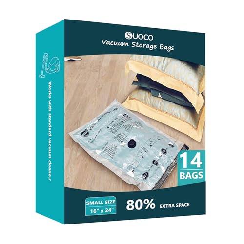 Vacuum Storage Bags, Compression Packing Space Saver Seal Bags for Clothing Bedding Comforters Blankets Pillows, 14 Small - size: 14 Small
