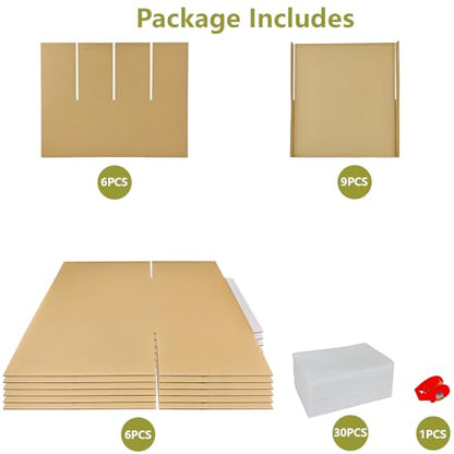 3 Sets Moving Boxes Dish Packing Boxes Divider Kits,16 x 12 x 13 Inch Dish Packing Box Kitchen Moving Box Corrugate Dividers with 30 Pcs Foam Pouches,1 Pcs Tape Rolls with Dispenser - style: 3 Sets-dish packing-16x12x13in
