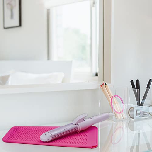 2PCS Silicone Heat Resistant Mat Pouch for Hair Straightener, Curling Iron, Flat Iron and Hot Hair Tools Pink 2 Pack - color: Pink, size: 2 Pack