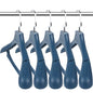 Suit Hangers for Men 6 Pack, Blue Coat Hangers Extra Wide Non Slip Width 17.7", Thick Plastic with Pants Bar & Metal Hook - color: Blue, size: 6 Pack