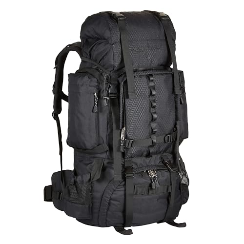 Amazon Basics Internal Frame Hiking Backpack for Camping and Backpacking, Adjustable Straps, Rainfly Included