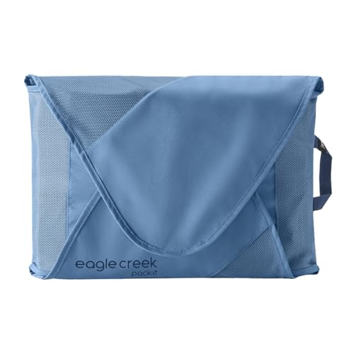 Eagle Creek Pack-It Reveal Garment Folder - Travel Garment Bag with Compression Wings to Maximize Luggage Space - Convenient Top Handle - Quick Drying Material - Blue Dawn - Large - color: Blue Dawn