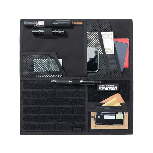 EXCELLENT ELITE SPANKER Tactical Visor Panel Organizer for Pickup F150 Large Molle Vehicle Sun Visor Holder Car Sunshade Storage Pouch - color: Blck