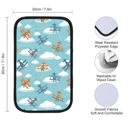 Car Armrest Cover Cute Airplane, Soft Cushion Pad for Auto Center Console Handrail Box, Universal Fit for Most Cars - color: Picture (66)