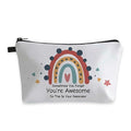 Deanfun Small Makeup Case - Cute and Waterproof Cosmetic Bag for Women(Rainbow, Sometimes You Forget That You'Re Awesome, So This Is Your Reminder D5-56372) - color: Rainbow, Sometimes you forget that you're awesome, so this is your reminder 56372