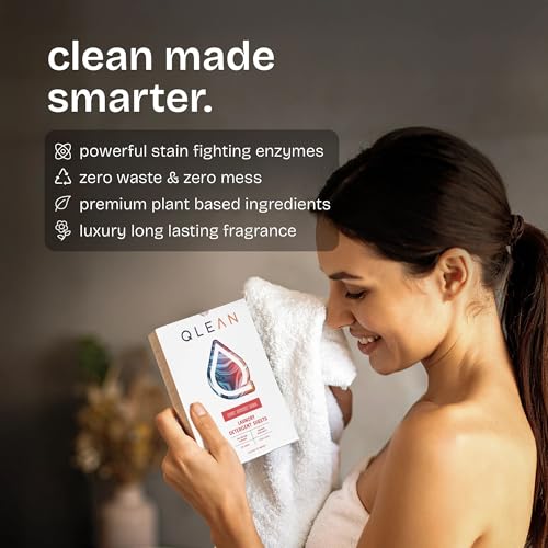 QLEAN Laundry Detergent Sheets – Travel-Friendly, HE & Standard Washer Safe, Liquidless Laundry Soaps, Quick-Dissolving Formula, Skin-Friendly (120 Loads, Sweet Summer Love)