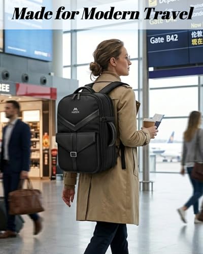 MATEIN CLASSIC Personal Item Backpack with Detachable Tech Organizer | TSA Approved 18x14x8 Underseat Travel Backpack for Frontier, Water Resistant Business Carry on Bag, Airlines, Fits 17" Laptop