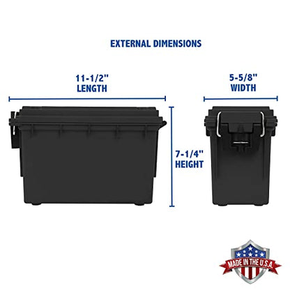 Sheffield Ammo Storage Box, .30 Cal Stackable | Water and Dust Resistant | Lockable | Made in USA | Pack of 6 - color: Black, size: 0.30 (Pack of 6)