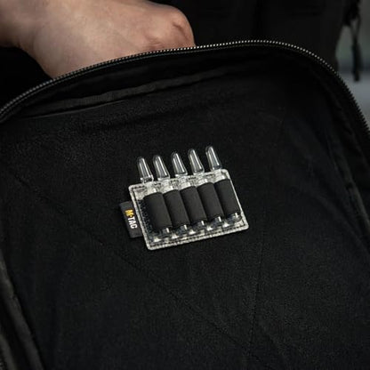 M-Tac Modular Ampoule Organizer Insert | Tactical Insert with Elastic Loops & Loop Velcro Backing | Fits Medical Kits & Backpacks, 5 Slot - color: Black, size: 2 ml