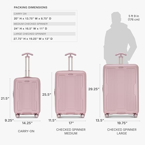 Traveler's Choice Ultimax II Polycarbonate Hardside Luggage with Spinner Wheels, Pink, 25-Inch Medium Luggage - color: Pink, size: 25-Inch Medium Luggage
