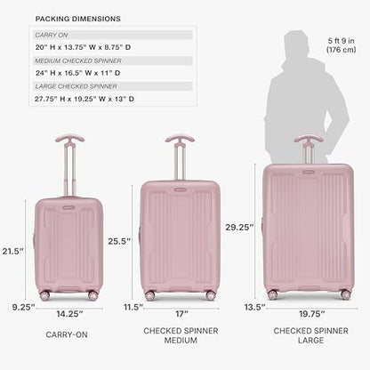 Traveler's Choice Ultimax II Polycarbonate Hardside Luggage with Spinner Wheels, Pink, 25-Inch Medium Luggage - color: Pink, size: 25-Inch Medium Luggage