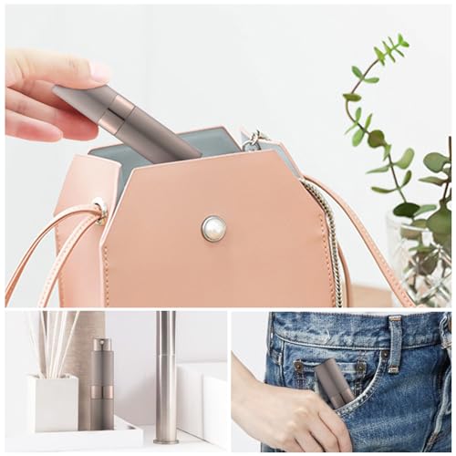 LISAPACK 8ML Atomizer Perfume Spray Bottle for Travel, Empty Refillable Cologne Dispenser, Portable Sprayer (Brown) - color: Brown