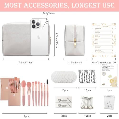 Emergency Kit for Women – Mini Emergency Kit with 50+ Bridal Suit Essentials, Purse Essentials Kit, Wedding Day Survival Kit, Emergency Bride Kit, Women’s Emergency Kit, Wedding Survival Kit - style: White