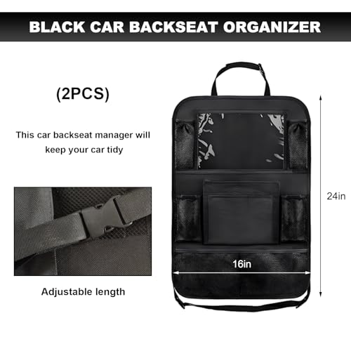 2PCS Car Backseat Organizer, Oxford Car Back Seat Protecter Kick Mat with Touch Screen Tablet Holder, Waterproof Automotive Seatback Storage Bag with Multi Functional Pockets (Regular Style) - color: Regular Style