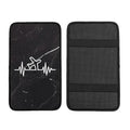 Airplane Pilot Heartbeat Car Center Console Cover Waterproof Non Slip Universal Car Armrest Seat Cover Black