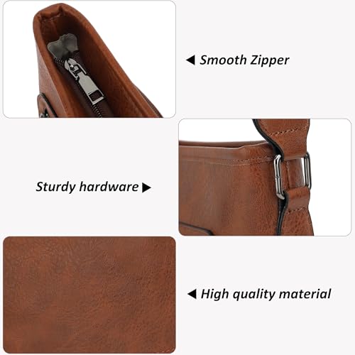 TANTOMI Crossbody Bags for Women Casual Crossbody Purses for Women Travel Shoulder Bag Handbags with Adjustable Strap - color: Brown