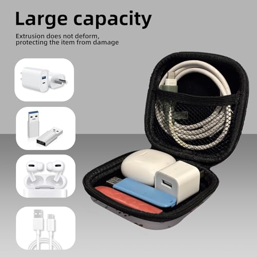 Square Data Cable Earbud Charger Coin Storage Bag Shockproof and Drop-Proof EVA Material Compatible with AirPod(Cute cat) - color: cute cat