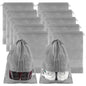 Large Gray Travel Shoe Bags - 10 Pcs with Clear Window, Non-Woven Drawstring, 12.6" X 17.3" for Men Women - color: Grey, style: 10 Pack