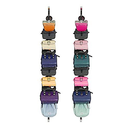 IZUS Bag-Organizer-Holder Purse Hanger - 20 Hooks for Closet and Door 2Pcs (Rack for Handbags/2 pcs Hold 20 Bags)