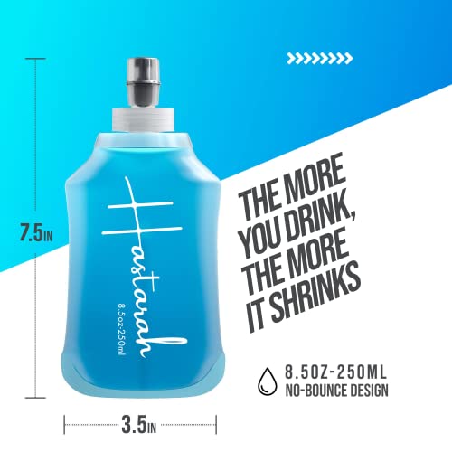 Flexible Running Bottle - Two Pack: 8.5oz, Foldable, BPA/PVC Free, Perfect for Hydration Pack, Running Vest - Ideal for Jogging, Hiking & Travel