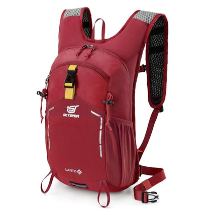 SKYSPER Small Hiking Backpack - 15L Travel Daypack Lightweight Bag Water Resistant Hiking Backpacks for Women Men(Red) - color: Lantc15-red, size: Small