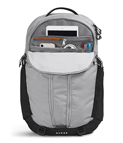 THE NORTH FACE Surge Commuter Laptop Backpack | Daypack With Water Repellent Finish, 16" Laptop Sleeve, Reflective Details - color: Meld Grey Dark Heather/Tnf Black, size: One Size