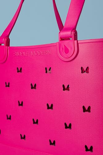 Simple Modern Disney Large Beach Bag | Waterproof Getaway Rubber Tote with Zipper Pocket for Travel, Pool, Boat, Groceries, Sports | Minnie Mouse Ears - color: Disney: Minnie Mouse Ears, style: Large