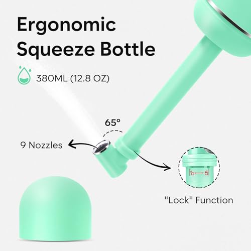 Easy@Home Portable Bidet for Travel: Peri Bottle for Postpartum Care - Handheld Sprayer for Women & Men | 380ml(12.8oz) Large Personal Hygiene Cleaning Bottle | BPA-Free | EPB-01 Green - color: Green