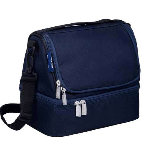Wildkin Kids Two Compartment Insulated Lunch Bag – Keeps Food Hot or Cold, Easy-Clean Lining, Leak-Resistant & BPA-Free – Boys & Girls, Ideal for School, Travel & Daycare – Whale Blue - color: Whale Blue
