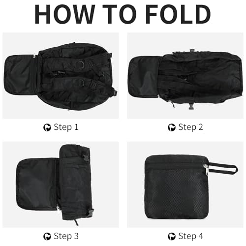 Small Hiking Backpack Travel Lightweight Hiking Packable Daypack Water-Resistant Foldable Backpacks 15L for Travel Women Men Camping (Black) - color: Black, size: 15L