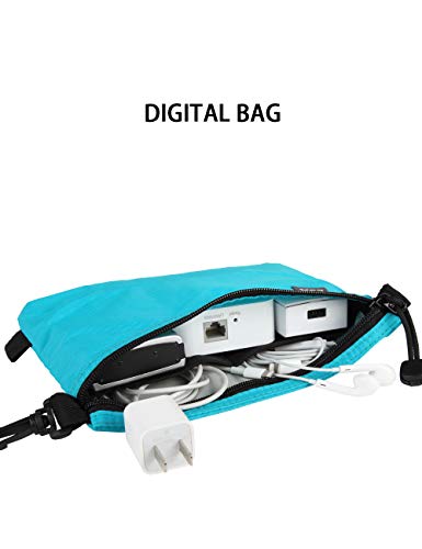 GOX Travel Toiletry Bag, Carry On Small Zipper Pouch, Cosmetic Kit Makeup, Digital Bag, Water Repellent Nylon (Turquoise) - color: Turquoise