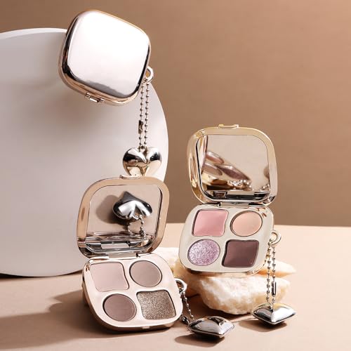 Metallic Rose Gold Shimmer Eyeshadow Palette with Mirror – Blendable Long-Lasting Everyday Eye, Gold Bronze Glitter & Neutral Glam Contour Makeup Palette, Perfect for Blue, Green & Brown Eyes - color: A06