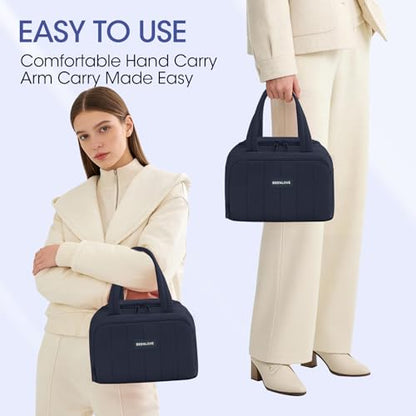 Lunch Box for Women 7L Soft Insulated Lunch Bag Reusable Leakproof Lunch Cooler for Work Meal Picnic Hiking Navy Blue - color: Navy Blue