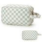 Narwey Travel Toiletry Bag for Women Traveling Dopp Kit Travel Bag for Toiletries Cosmetic Bag Makeup Bag Medicine Bag for Traveling (Mint Green Checkerboard) - color: B-Mint Green Checkerboard