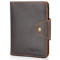 Polare Full Grain Leather Slim and Soft RFID Blocking wallet For Men Snap Bifold Travel Wallet Passport Holders 2 Passports (Dark Brown) - color: Dark Brown