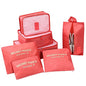 7 Set Packing Cubes Packing Organizers Travel Luggage Packing Organizers with Shoes Bag for Suitcase, Watermelon Red - color: Watermelon Red