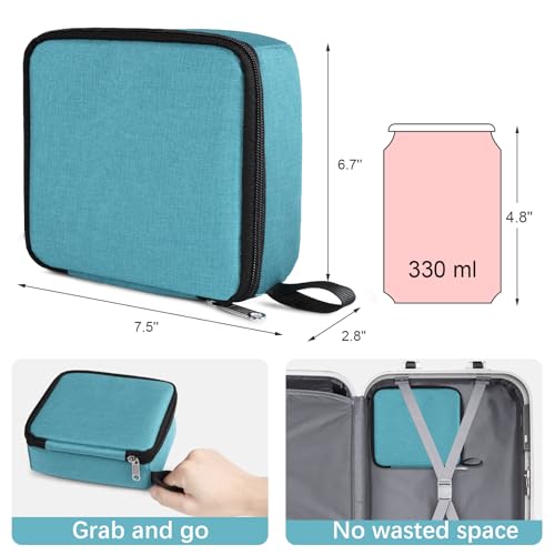 Bukere Travel Sunglasses Organizer Case, Adjustable Slot For Multiple Pairs, Portable Eyeglasses Storage Box for Men Women - color: Light Blue, style: 4 Slots