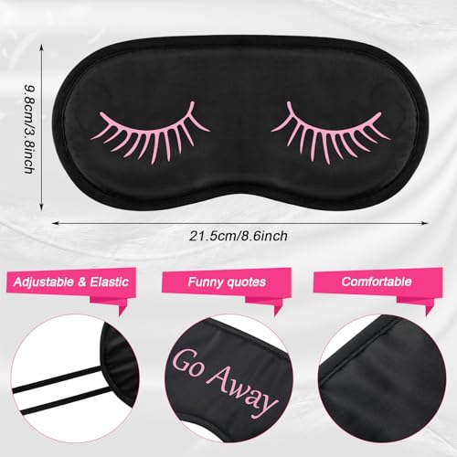 Eurzom 20 Pieces Funny Sleeping Eye Mask Bulk with Adjustable Strap Sleep Blackout Eye Mask for Night Blindfold Cover for Spa Women Men Adult Pajama Party Favors(Cute Black) - color: Cute Black
