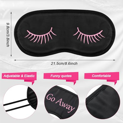 Eurzom 20 Pieces Funny Sleeping Eye Mask Bulk with Adjustable Strap Sleep Blackout Eye Mask for Night Blindfold Cover for Spa Women Men Adult Pajama Party Favors(Cute Black) - color: Cute Black