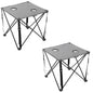 ARROWHEAD OUTDOOR 26” (66cm) Portable Camping Folding Table, 2 Cup Holders, Square, Carrying Case, Steel Frame, High-Grade 600D Canvas - color: Gray 2pack