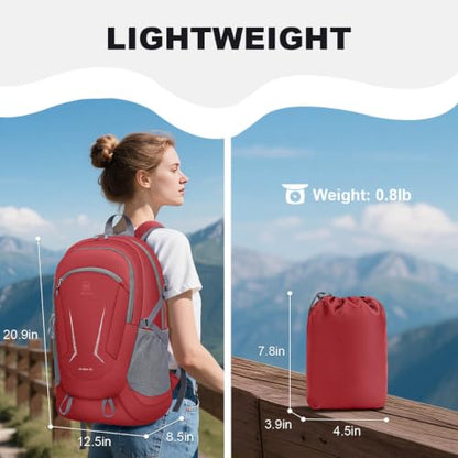 MIYCOO Backpack - Ultra Lightweight Packable Backpack for Travel Camping, Hiking Back Pack Waterproof Foldable Daypack for Men Women Red - color: Red