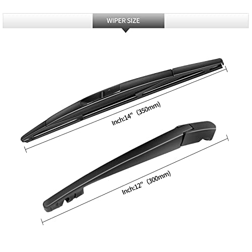 Replacement for 2003-2008 Honda Pilot Rear Windshield Wiper Blade and Arm Assembly-Original Factory Quality Car Back window wiper Arm Blade Complete Set - size: For Honda Pilot 2003-2008